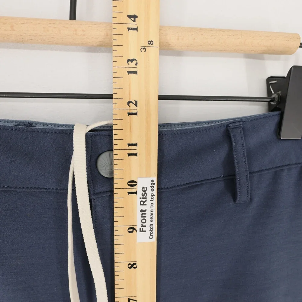 Faherty All Day Shorts Mens 33 Blue Hybrid Stretch Flat Front Drawstring